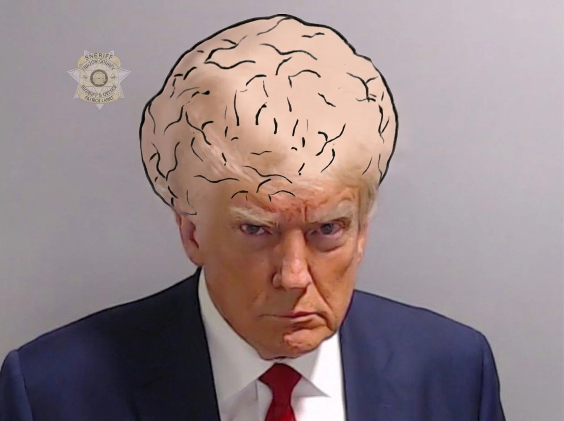 brain wojak trump mugshot